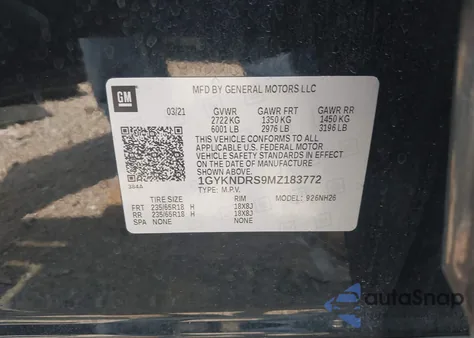 2021 Cadillac Xt5 Awd Premium Luxury from USA, damaged, VIN 1GYKNDRS9MZ183772